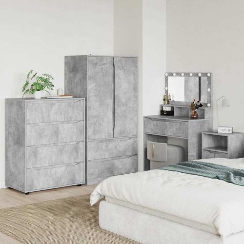 Шкафове за съхранение Циментено сиво 80 x 48 x 105 см