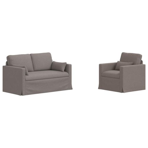 Комплект дивани 2 pcs Таупе 139 x 78 x 80 см текстил