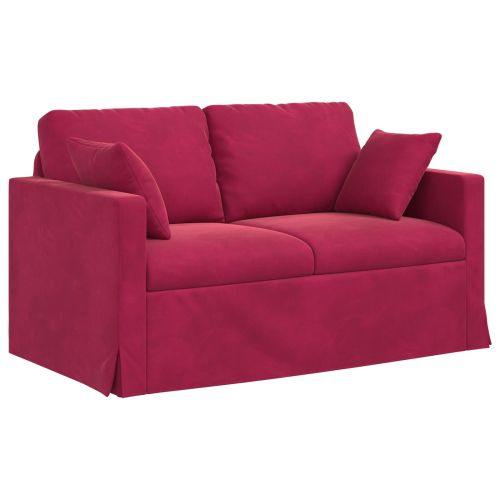 Комплект дивани 2 бр. Виненочервен Кадифе