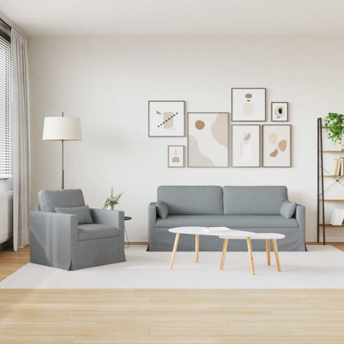 Комплект дивани 2 pcs Светлосиво 198 x 78 x 80 см текстил
