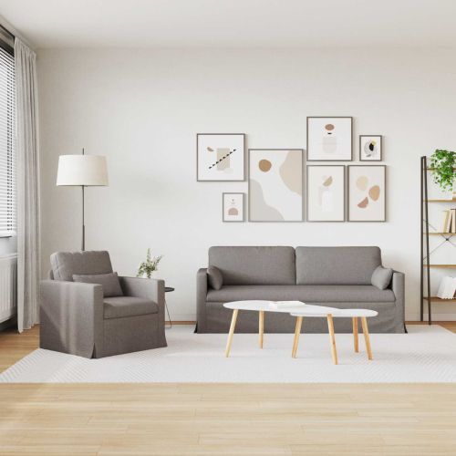Комплект дивани 2 pcs Таупе 198 x 78 x 80 см текстил