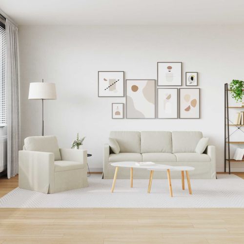 Комплект дивани 2 pcs Крем 198 x 78 x 80 см Кадифе