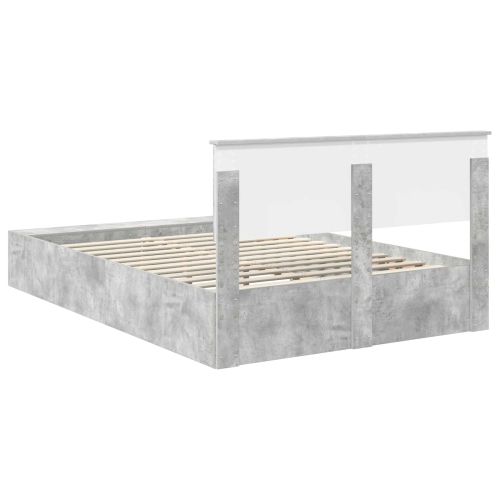 Рамка за легло Циментено сиво 160 x 200 cm Инженерна дървесина