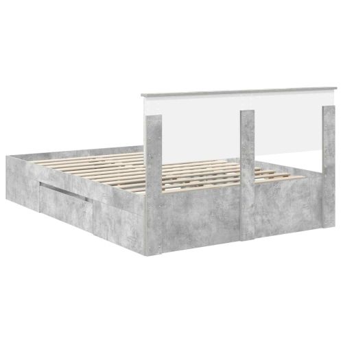 Рамка за легло Циментено сиво 150 x 200 cm Инженерно дърво