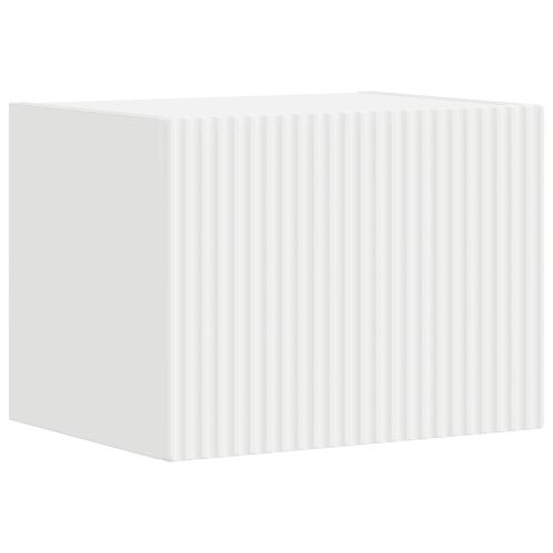 Комплект за стена на телевизор 4 pcs Бяло Инженерно дърво