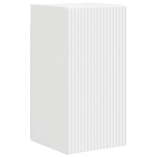 Комплект за стена на телевизор 4 pcs Бяло Инженерно дърво