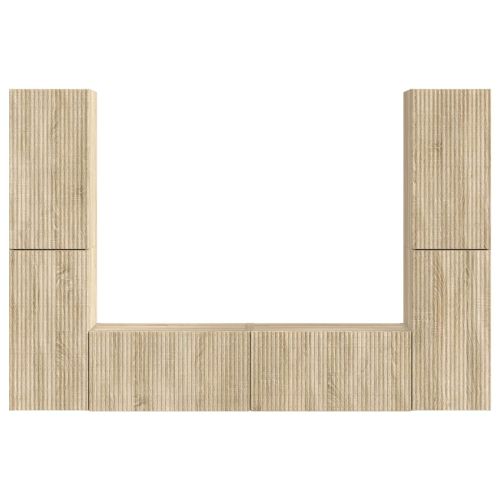 Комплект ТВ шкаф 6 pcs Сонома дъб Инженерно дърво