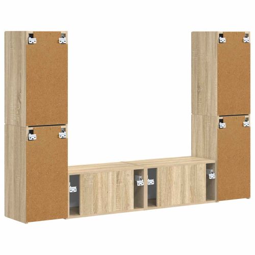 Комплект ТВ шкаф 6 pcs Сонома дъб Инженерно дърво