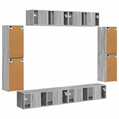 ТВ шкаф 8 pcs Сив Сонома