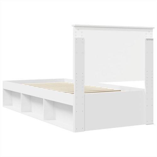 Рамка за легло с таблото Бяло 90 x 190 cm Солидно борово дърво