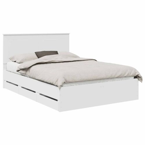 Рамка за легло с чекмедже Бяло 140 x 190 cm Инженерна дървесина