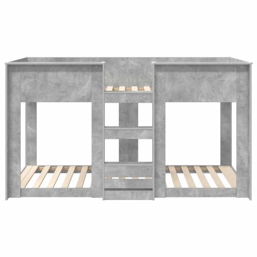 Двуетажно легло за деца Циментено сиво 80 x 200 cm