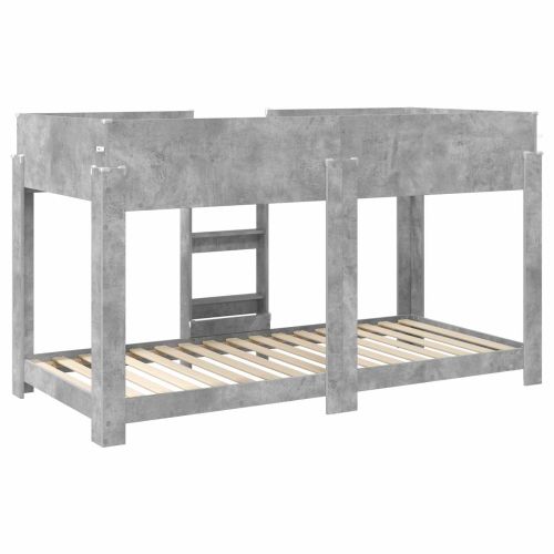 Двуетажно легло за деца Циментено сиво 80 x 200 cm