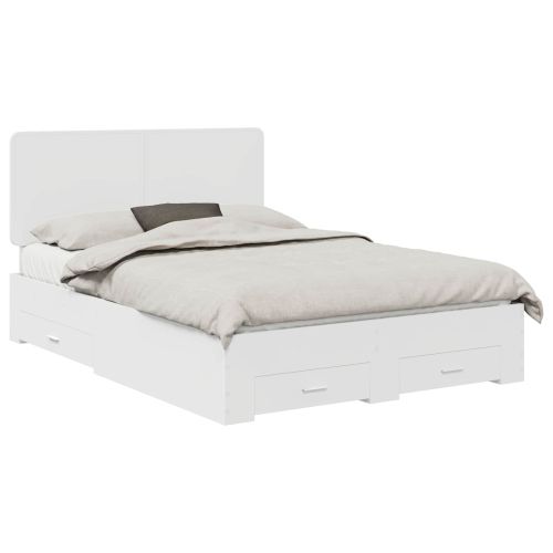 Рамка за легло с таблото Бяло 160 x 200 cm Инженерно дърво