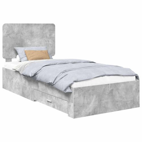 Рамка за легло Циментено сиво 70 x 190 cm Инженерно дърво
