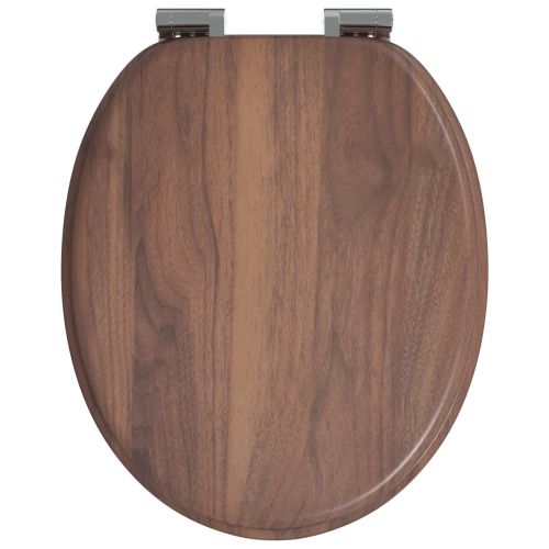 Мека затваряща се тоалетна седалка 2 pcs Кафяво 44 x 38 см ПДЧ