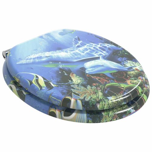 Мека затваряща се тоалетна седалка 2 pcs Синьо 44 x 38 см ПДЧ