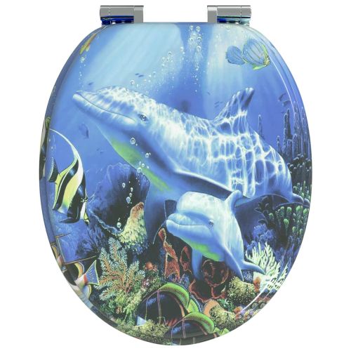 Мека затваряща се тоалетна седалка 2 pcs Синьо 44 x 38 см ПДЧ