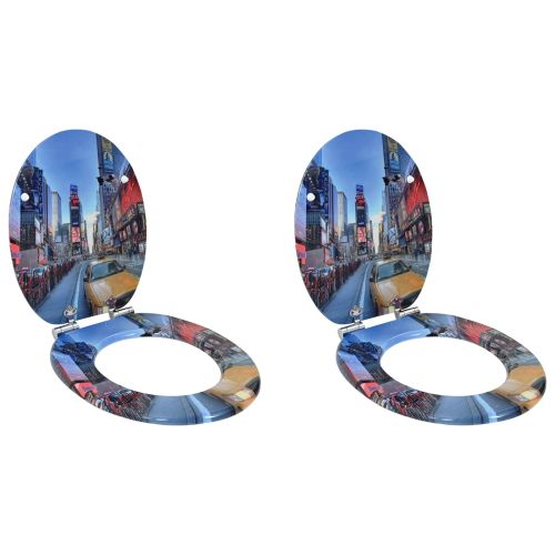 Мека затваряща се тоалетна седалка 2 pcs Многоцветен 44 x 38 см