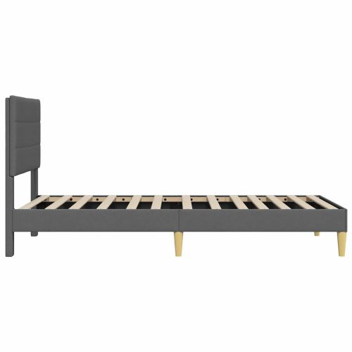 Рамка за легло с таблото Тъмносиво 90 x 190 cm Текстил