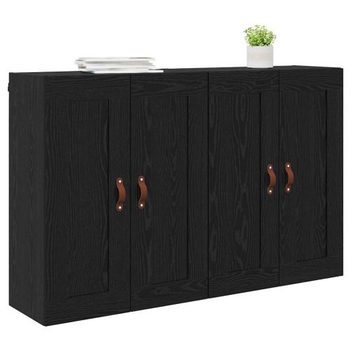 Стенно монтиран шкаф 2 бр. Черния дъб 69,5 x 34 x 90 см