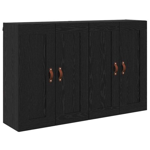 Стенно монтиран шкаф 2 бр. Черния дъб 69,5 x 34 x 90 см