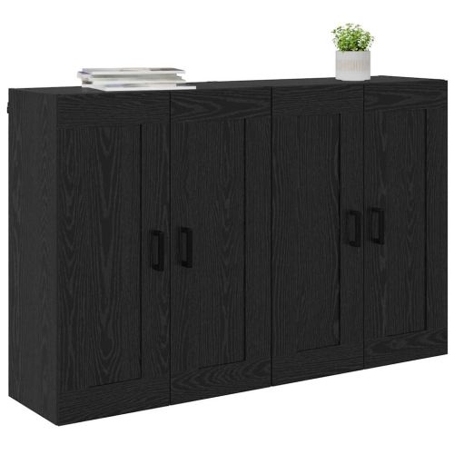 Стенно монтиран шкаф 2 pcs Черния дъб 69,5 x 34 x 90 см