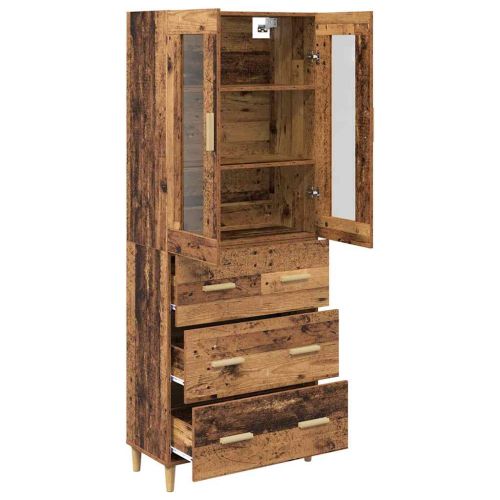 Висок шкаф с чекмедже Старо дърво 69,5 x 34 x 180 см