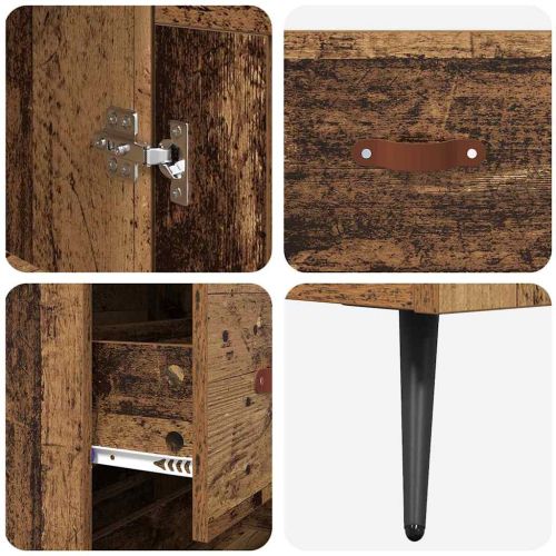 Висок шкаф Старо дърво 69,5 x 34 x 180 см Инженерно дърво