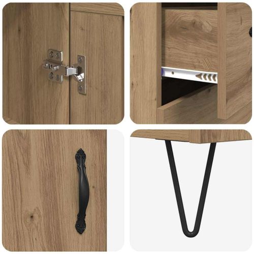 Висок шкаф с чекмедже Дъб 69,5 x 34 x 180 см Инженерно дърво