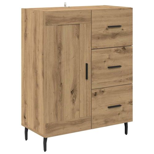 Висок шкаф Дъб 69,5 x 34 x 180 см Инженерна дървесина и стъкло