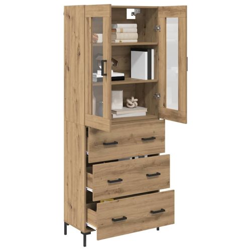 Висок шкаф 2 pcs Дъб 69,5 x 34 x 180 см Инженерно дърво