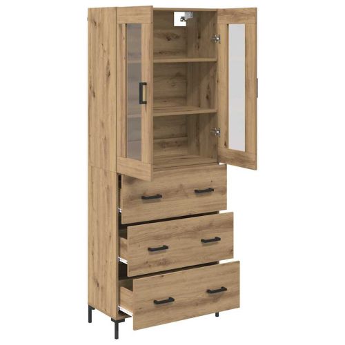 Висок шкаф 2 pcs Дъб 69,5 x 34 x 180 см Инженерно дърво
