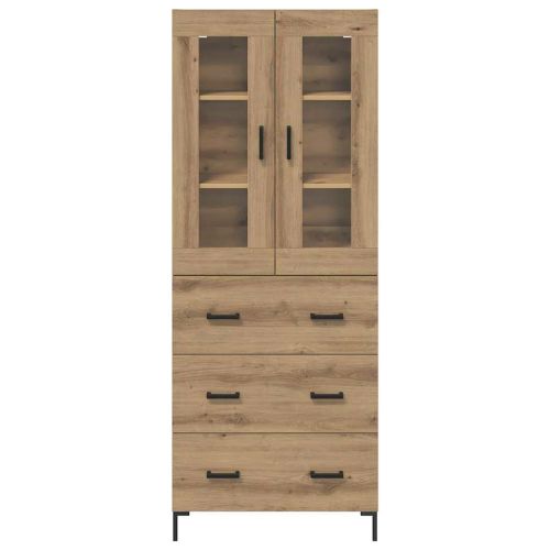 Висок шкаф 2 pcs Дъб 69,5 x 34 x 180 см Инженерно дърво