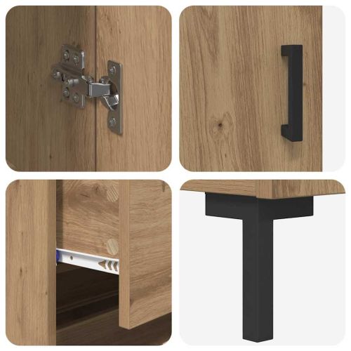 Висок шкаф 2 pcs Дъб 69,5 x 34 x 180 см Инженерно дърво