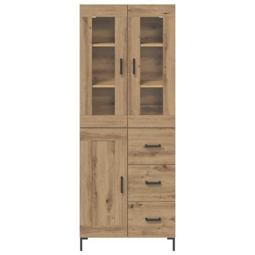 Висок шкаф 2 бр. Дъб 69,5 x 34 x 180 см Инженерна дървесина