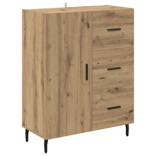 Висок шкаф Дъб 69,5 x 34 x 180 см Инженерна дървесина и стъкло