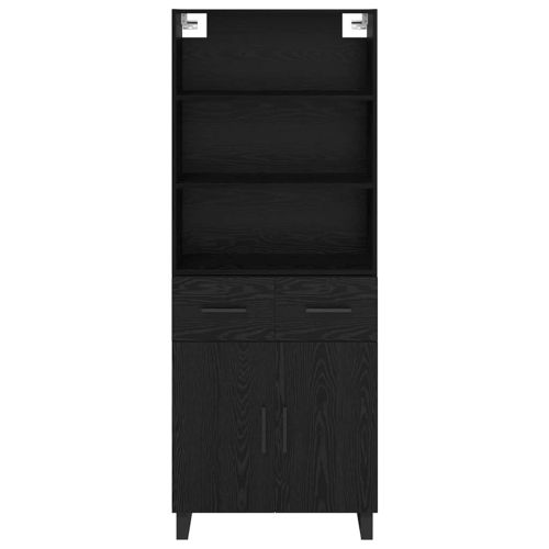 Висок шкаф 2 pcs Черния дъб 69,5 x 34 x 180 см Инженерно дърво