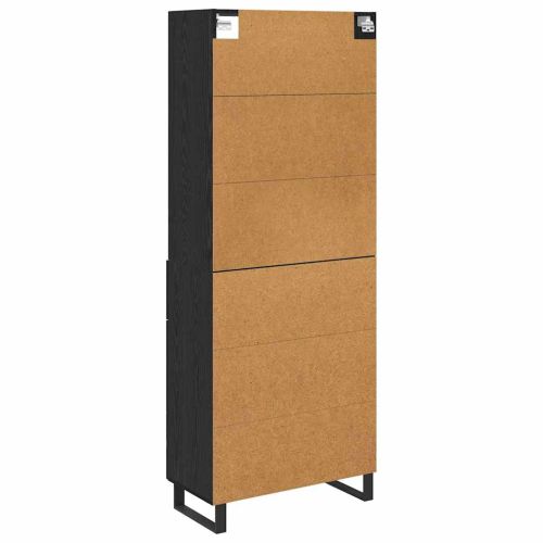 Висок шкаф 2 pcs Черния дъб 69,5 x 34 x 180 см Инженерно дърво