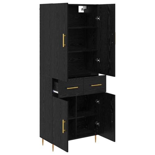 Висок шкаф Черния дъб 69,5 x 34 x 180 см Инженерно дърво