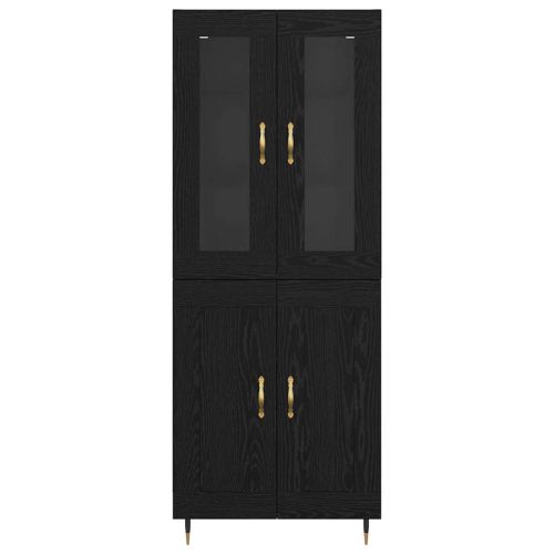 Висок шкаф 2 pcs Черния дъб Инженерно дърво