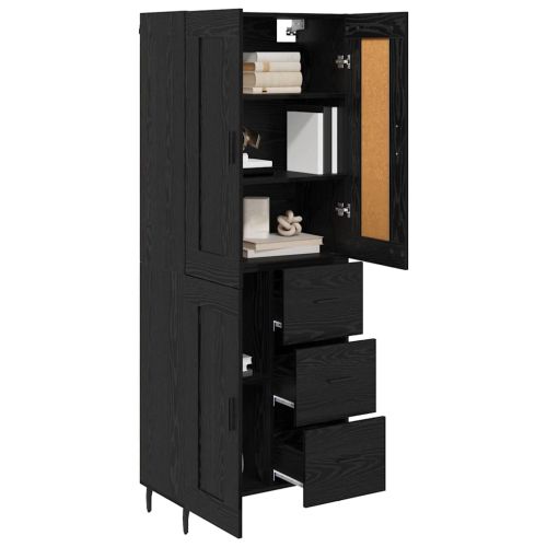 Висок шкаф 2 pcs Черния дъб 69,5 x 34 x 180 см Инженерно дърво