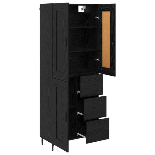 Висок шкаф 2 pcs Черния дъб 69,5 x 34 x 180 см Инженерно дърво