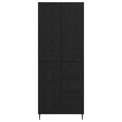 Висок шкаф 2 pcs Черния дъб 69,5 x 34 x 180 см Инженерно дърво