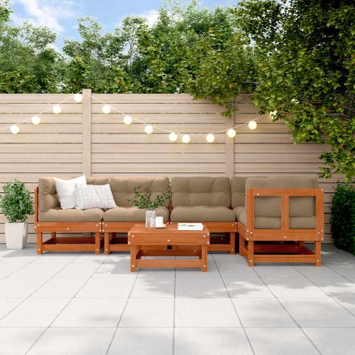 Комплект за почивка в градина 6 pcs Восъчнокафяво