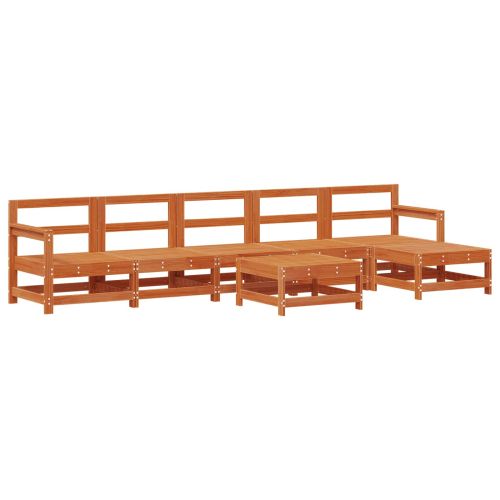 Комплект за почивка в градина 6 pcs Восъчен Кафяв