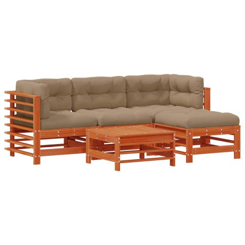 Комплект за почивка в градина 5 pcs Восъчнокафяво