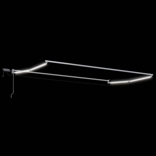 Ръчен изтеглящ сенник с LED светлини Бордо и Бяло 4,5 × 3 m