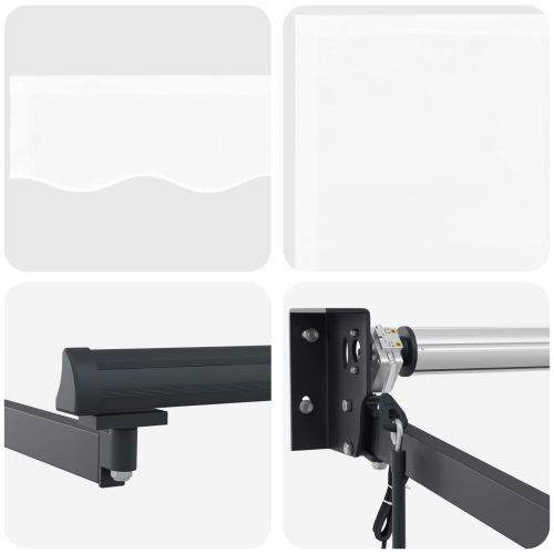 Електрически разтегателен навес Бяло и антрацит 3,5 x 2 m