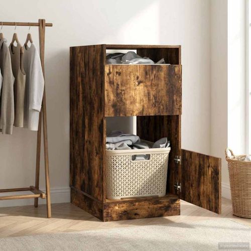 Мивка за пране със съхранение с врата Димян дъб Инженерно дърво